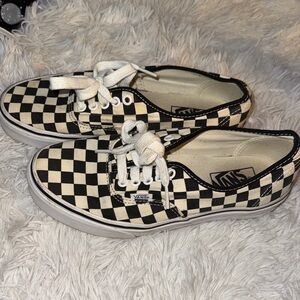 Vans Black and Cream Checkerboard Shoes mens size 7